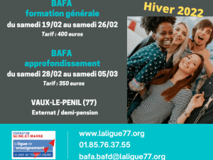 Affiche BAFA hiver 2022