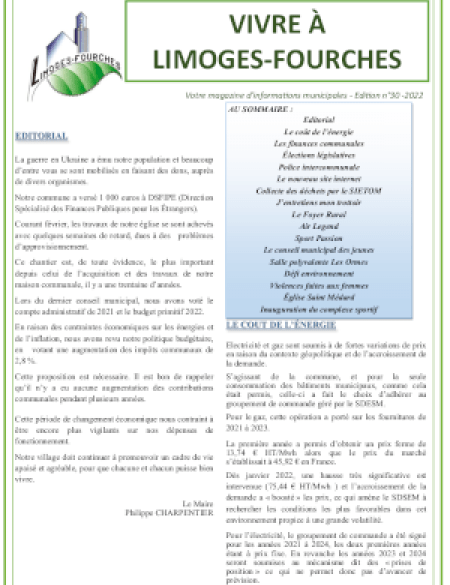 Vivre à limoges-Fourche n°30 - Avril 2022